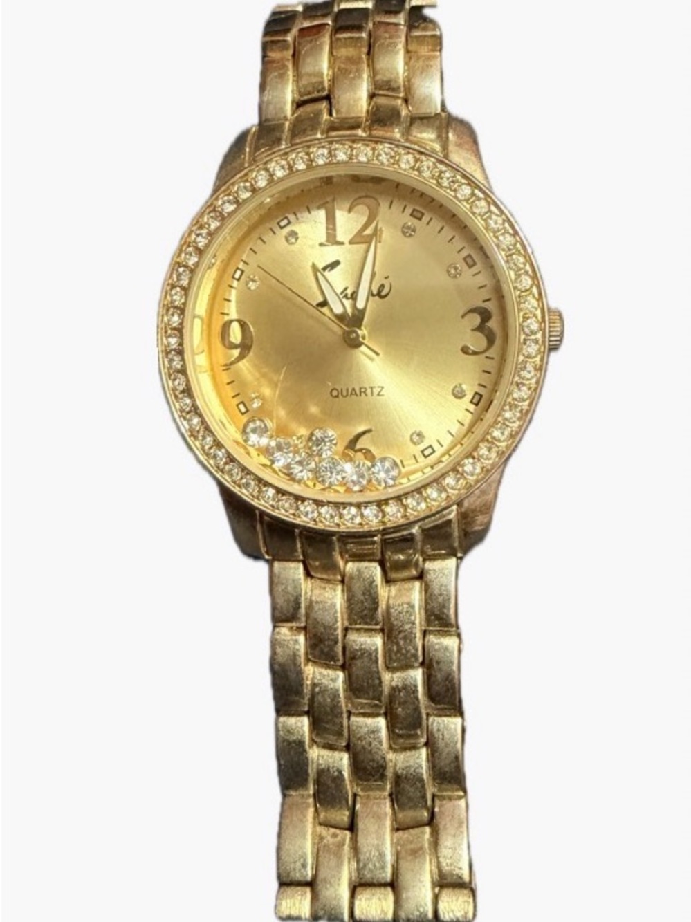 Gold Tone Women's Bracelet Watch with Crystal Accents